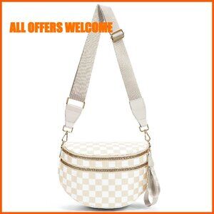 Spacious Nylon Crossbody Fanny Pack, Adjustable Strap, Waterproof,